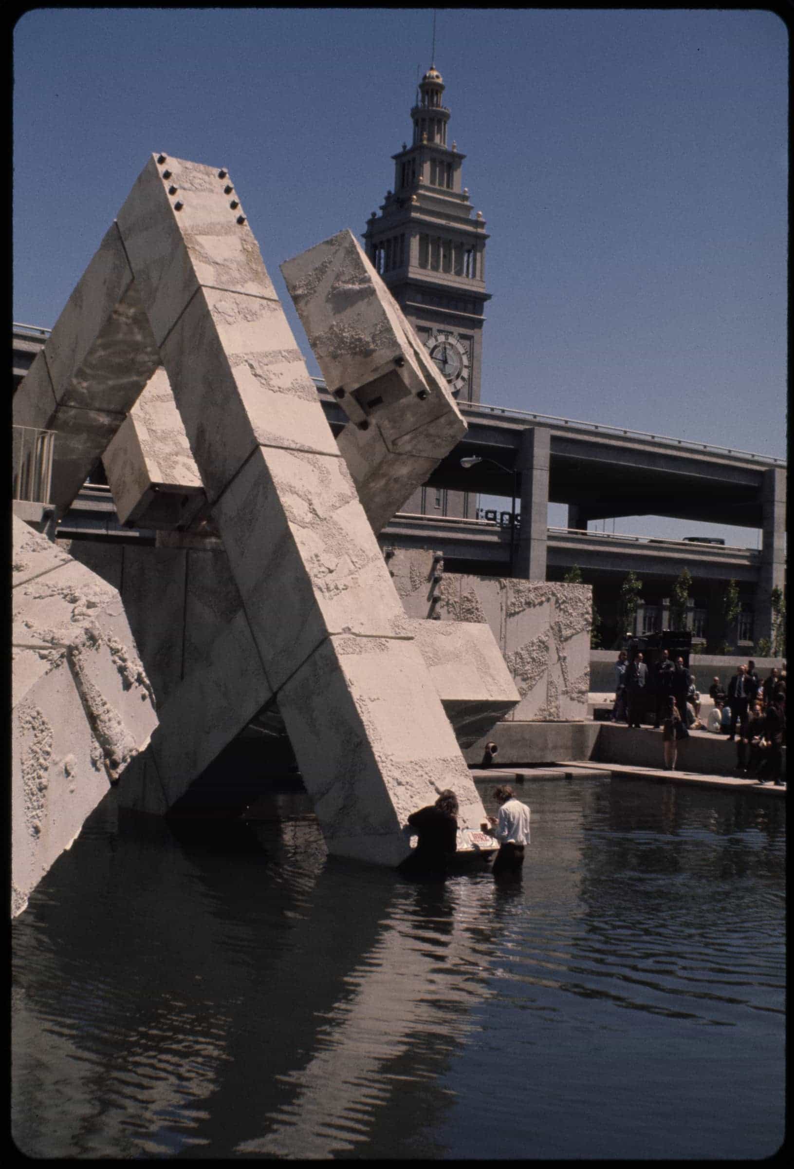 Armand Vaillancourt signing fountain